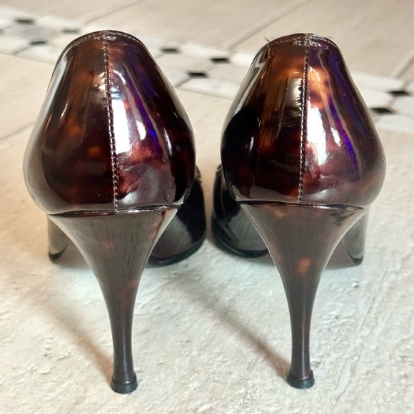 Stuart Weitzman-Tortoise Peep Toe Heels-Excellent Condition - Picture 3 of 6
